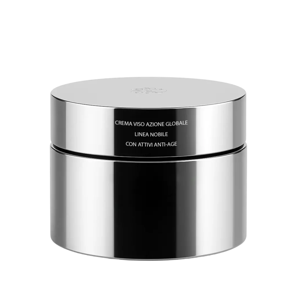 Eligenda Roma Global Action Cream, silver-coloured jar.