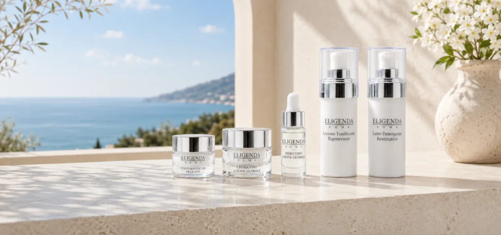 Eligenda Travel Kit: five cosmetics in travel sizes.